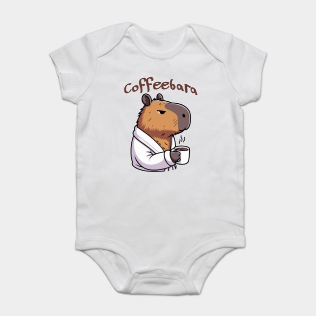 Coffeebara: Very special Capybara that needs coffee Baby Bodysuit by Luxinda